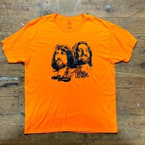 Orange Waylon and Willie tee